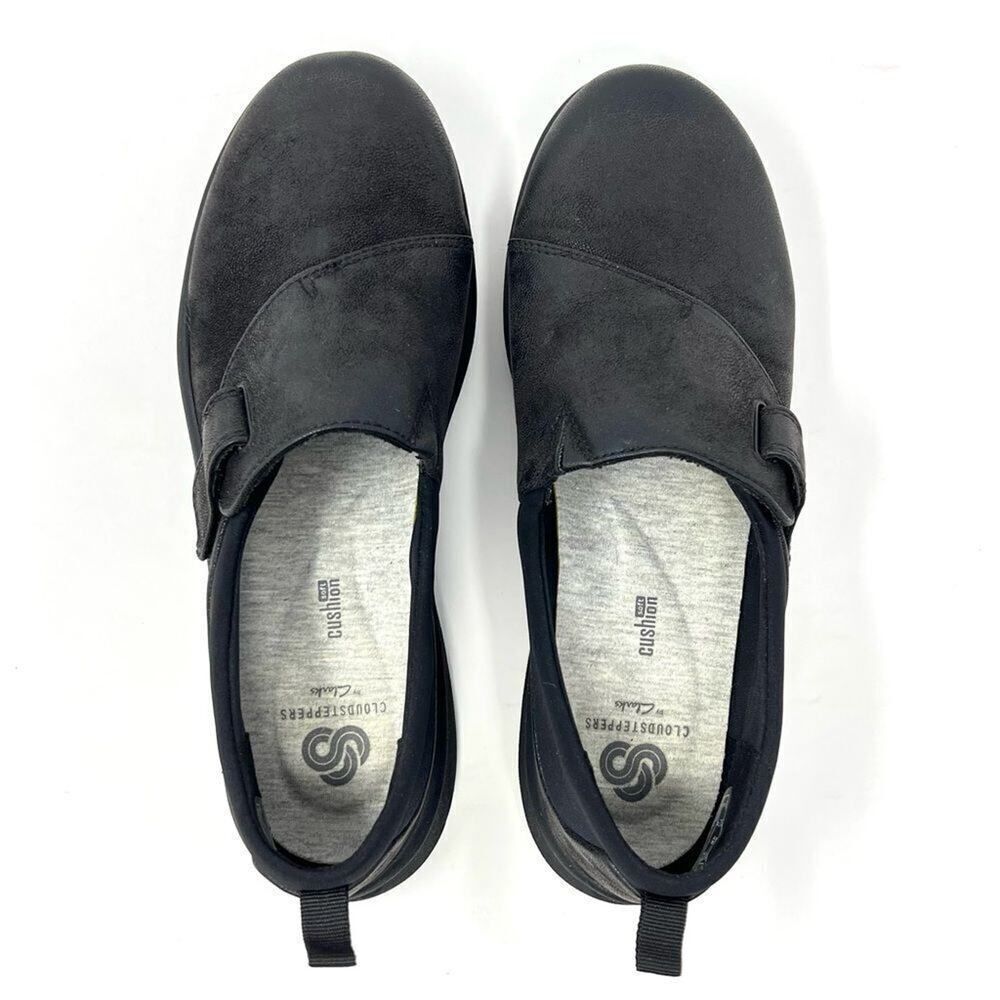 Clarks Cloudsteppers Black Sillian 2.0 Ease Adjustable Strap Slip On Shoes 7.5 - Picture 7 of 11